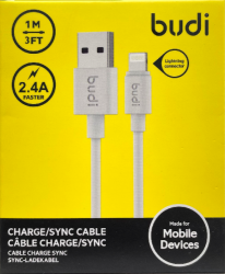 BUDI iPhone 8-Pin to USB Charge and Sync Cable - 1m